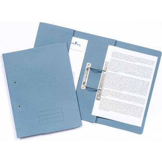 Valuex Exacompta Pocket Spring File Manilla Foolscap 285gsm Blue (Pack 25) - blue