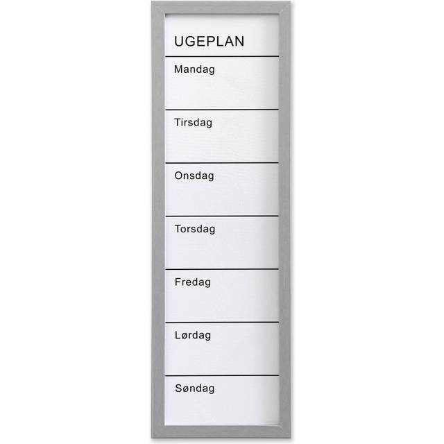 Whiteboard ugetavle 20 x 60 cm. Dansk