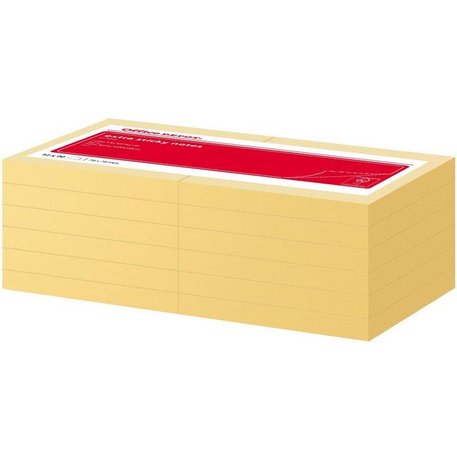 Viking Extra Sticky Notes 76 x 76 mm Pastel Yellow Square 12 Pads of 90 Sheets