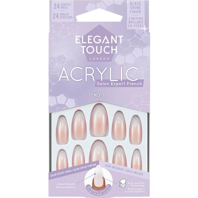 Elegant Touch Acrylic Salon Expert French False Nails No 1