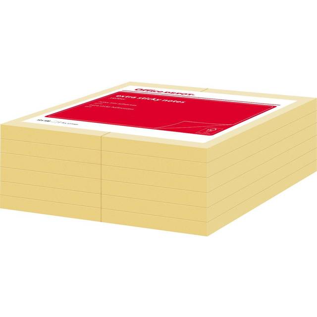 Viking Extra Sticky Notes 127 x 76 mm Pastel Yellow Square 12 Pads of 90 Sheets