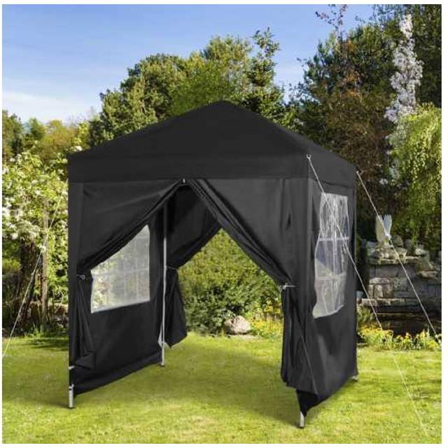 Outsunny 2mx2m Pop Up Gazebo Party Tent Canopy Marquee with Storage Bag Black | TJ Hughes