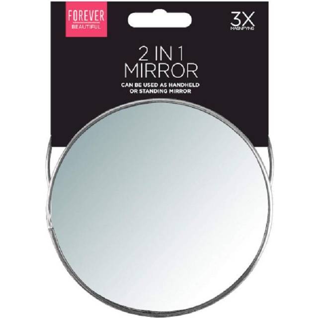 Folding Bathroom Mirror With Stand 3 x Magnification Idea Travel Makeup Handheld