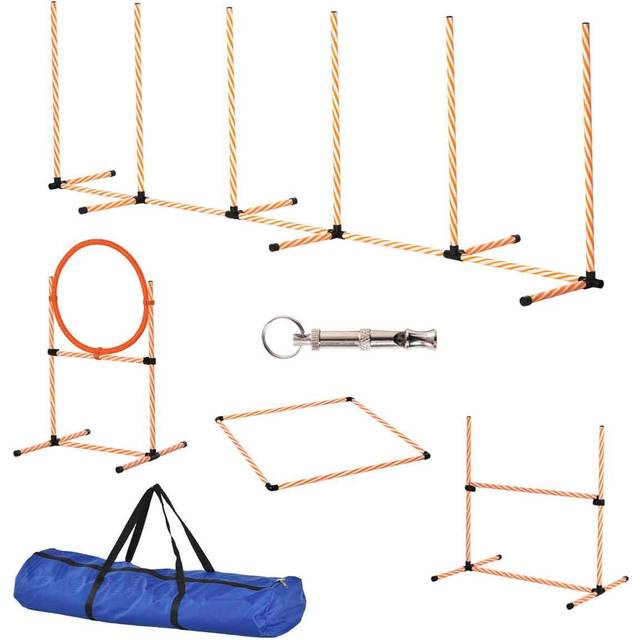 Pet Agility Training Equipment Dog Jump Hurdle Bar Obedience Training Set - Pawhut