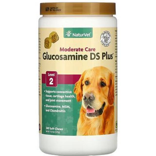 NaturVet Moderate Joint Care Glucosamine DS Plus Level 2 for Dogs 240 Soft Chews