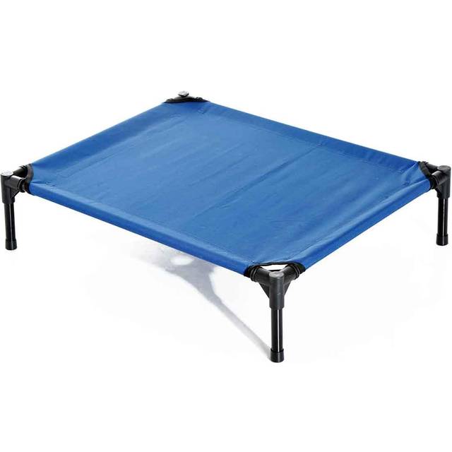 PawHut Elevated Pet Bed Portable Camping Raised Dog Bed w/ Metal Frame Blue (Medium) | TJ Hughes