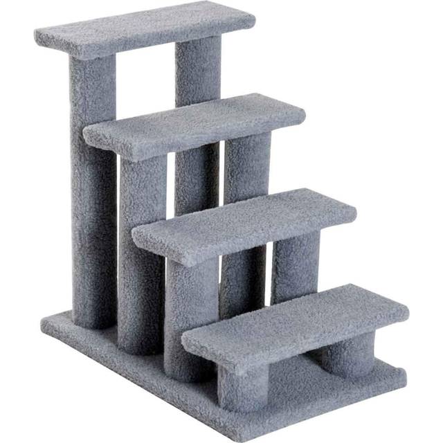 PawHut Dog Steps for Bed 4 Step Pet Stairs for Sofa Dog Cat Climb Ladder Grey | TJ Hughes