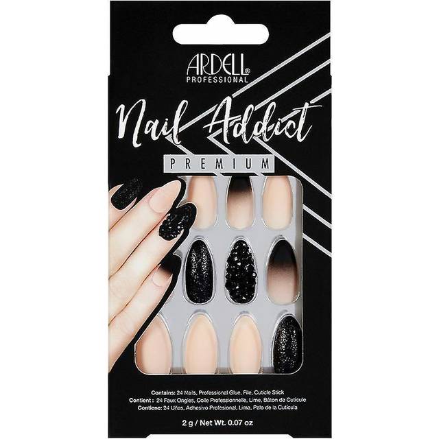 Ardell Nail Addict Premium False Nails - Black Stud &amp; Pink Ombre (