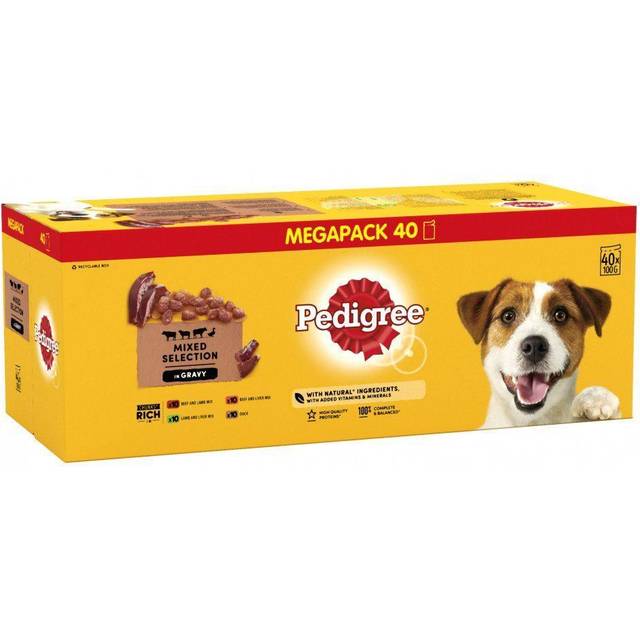 12 x 100g Pedigree Wet Dog Food Multipack Pouches - 15% Off! * - Pouch in Gravy Multipack (40 x 100g)