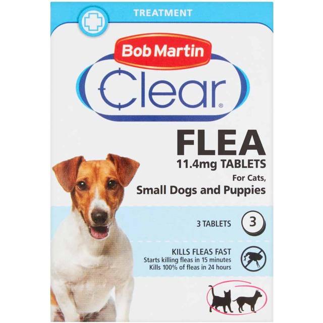 Bob Martin Clear Flea Tablets for Small Dogs 1-11kg - White - 3 Tablets
