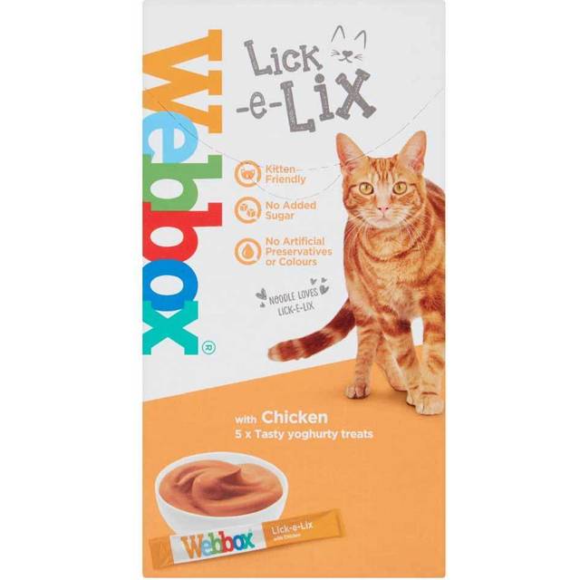 WEBBOX Cats Delight Lick-e-Lix Chicken Cat Treats 5 x 15g