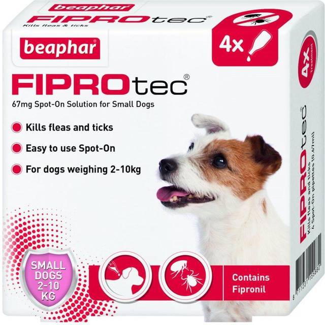 Beaphar Fiprotec Spot On Flea / Tick Treatment Solution for Small Dogs Packs 1/4/6 - 4 Pipettes / Treatments