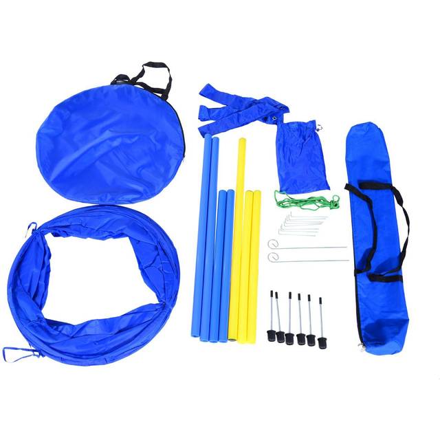 PawHut Pet Agility Training Equipment Dog Play Run Jump (Poles + Hurdle + Tunnel | TJ Hughes