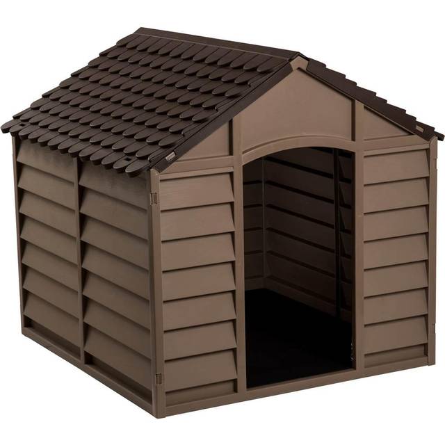 Starplast Outdoor Dog Kennel Â Large - Winter Shelter Plastic Animal Hut Mocha