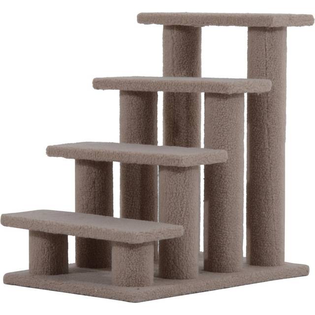 PawHut Dog Steps for Bed 4 Step Pet Stairs for Sofa Dog Cat Climb Ladder Brown | TJ Hughes