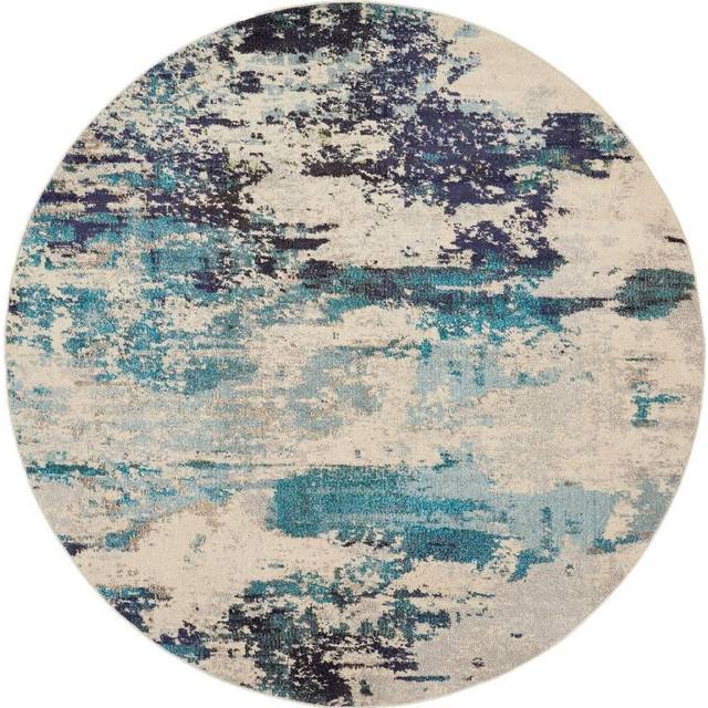 Nourison Celestial Area Rug Ivory Teal Blue 239 x 239 cm, Multi