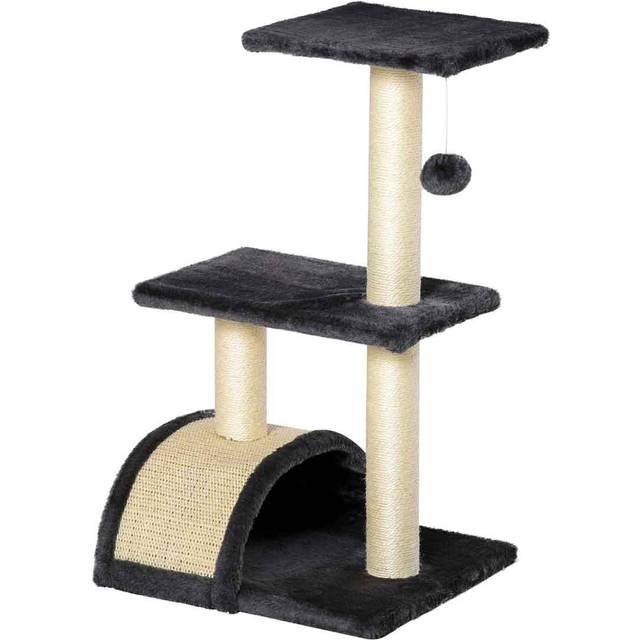 PawHut Cat Tree Activity Center w/ Scratching Posts Sisal Arc Hanging Ball Grey | TJ Hughes