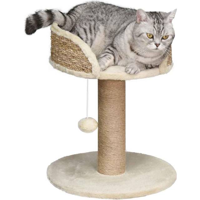 PawHut Cats Elevated Jute Rope Scratching Tree w/ Dangle Toy | TJ Hughes