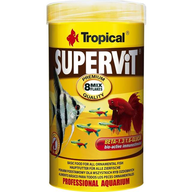 Tropical Supervit Premium huvudfoder (flingmat) för alla prydnadsfiskar, 1-pack (1 x 5 l)