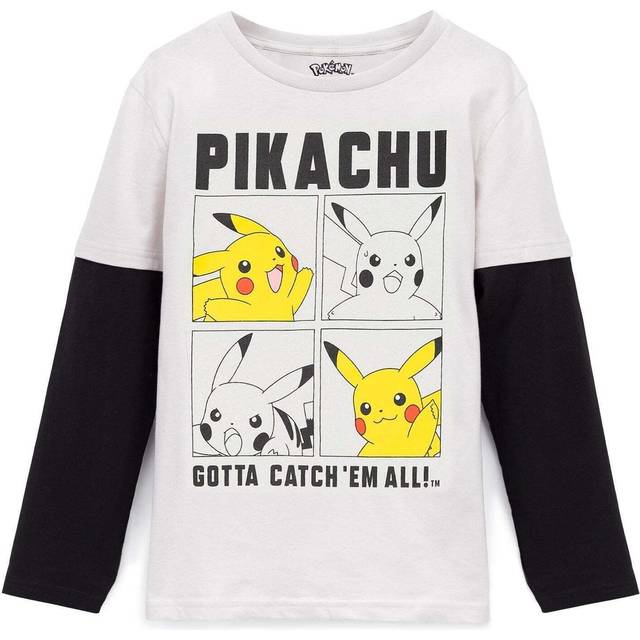 (9-10 Years, Grey) Pokemon Boys Pikachu Long-Sleeved Skater Top