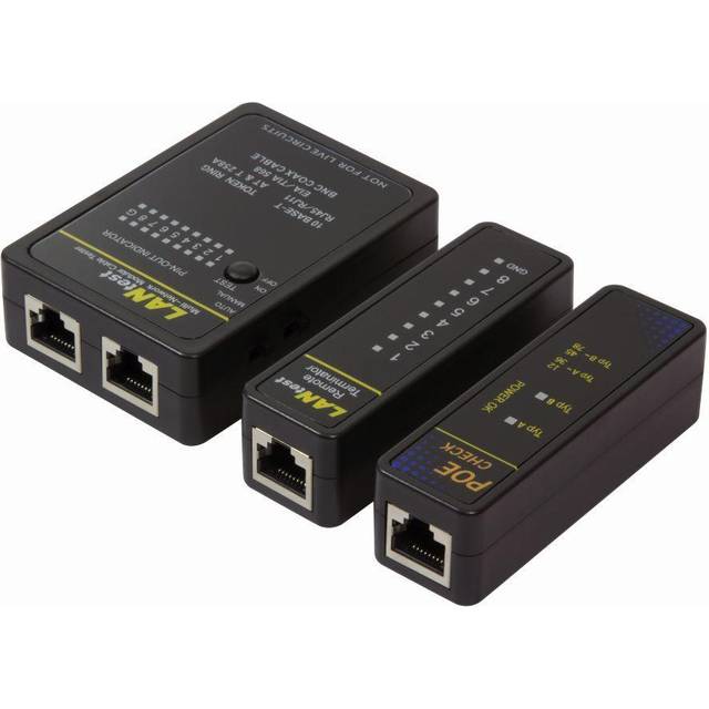 LogiLink WZ0015P Cable Tester for RJ11, RJ12, RJ45, BNC, PoE Detection
