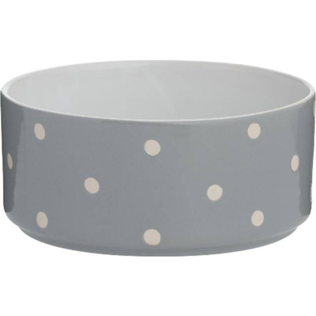 Mason Cash Polka Dot Dog Bowl, Grey, 18cm
