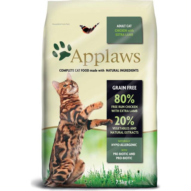 Applaws torrfoder för katt vuxen, kyckling med lamm, kornfri och komplett 7,5 kg (1-pack)