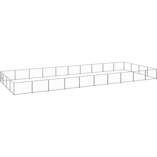 vidaXL Hundgård silver 40 m² stål