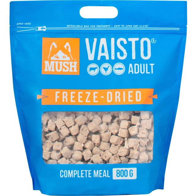 MUSH Vaisto Dog Adult Frystorkad N&ouml;t, Kalkon & Lax (800 g)