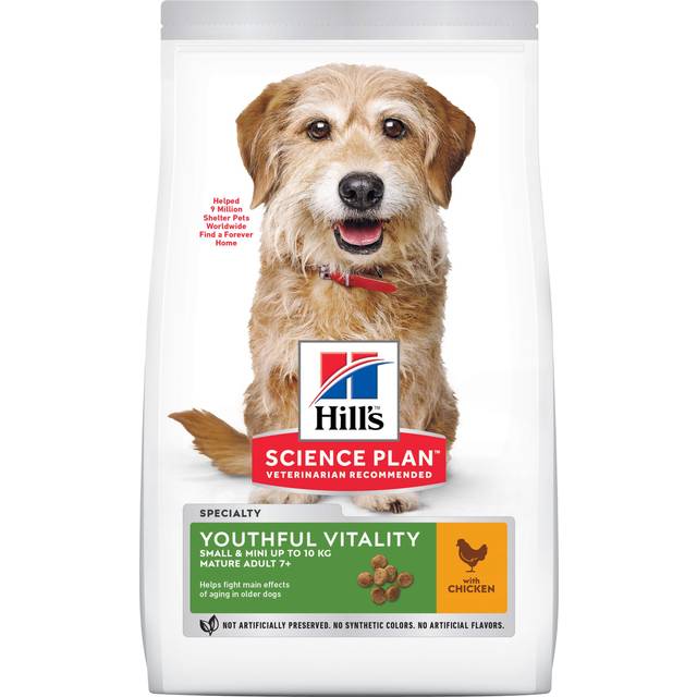 Hill's Mature Adult Senior Vitality Small & Mini hundfoder med kyckling. Förpackning: 1,5 kg