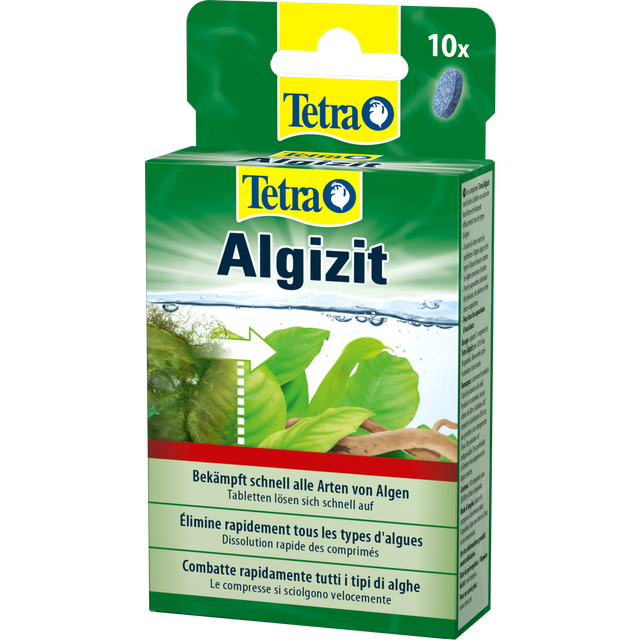 Tetra Algizit – fördoserat algmedel med snabb biocideffekt, hjälper till med akuta algproblem i akvariet, 10 tabletter