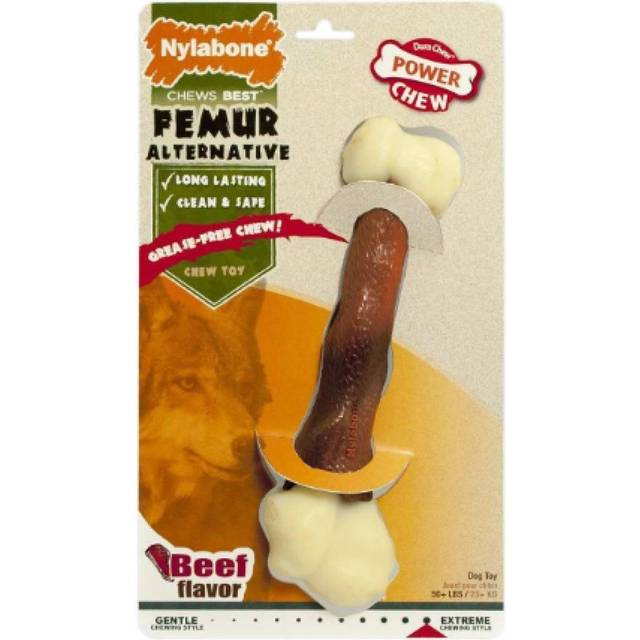 Nylabone Extra Large Beef Flavour Femur Bone Dog Chew Toy - 15 x 26 x 5cm