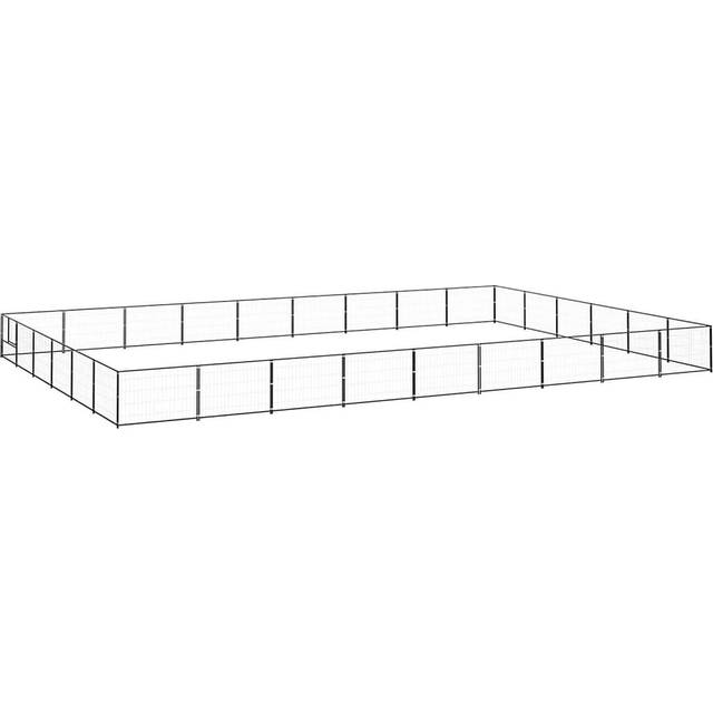 vidaXL Dog Kennel Black 54 m² Steel