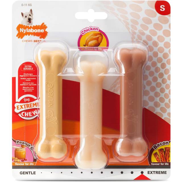 Nylabone Small Breed Extreme Chew Variety Dog Toy 3 Pack