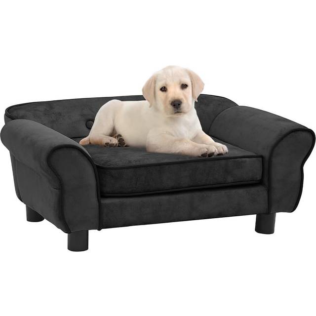 hundesofa 72x45x30 cm plys mørkegrå