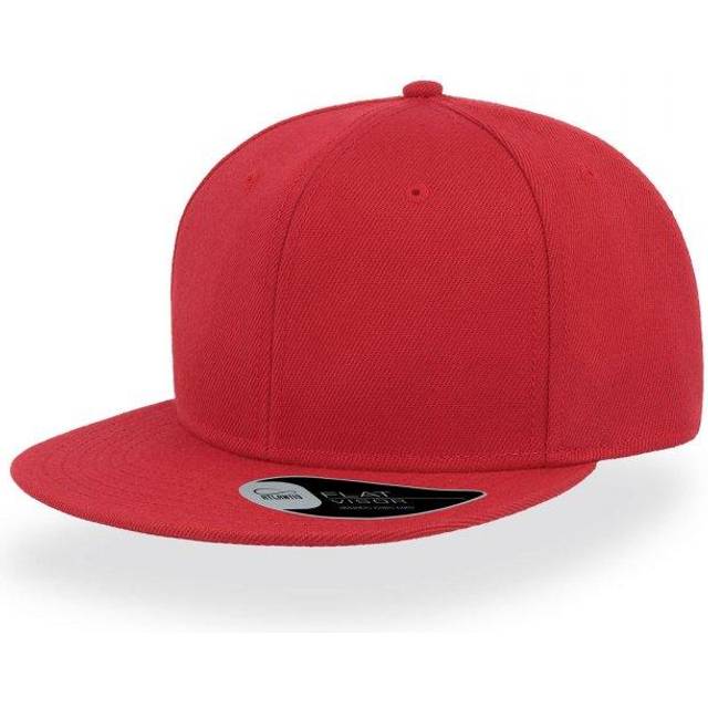 (One Size, Red) Atlantis Children/Kids Flat Visor 6 Panel Snap Back Cap