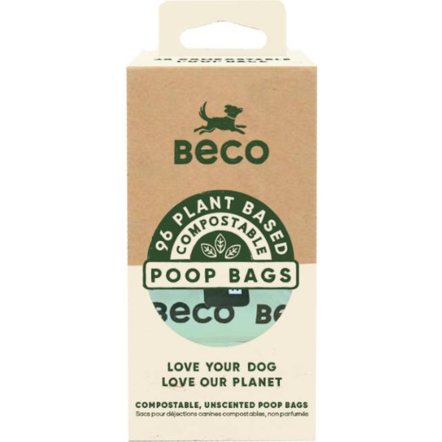BECO Compostable Poop Bags | Unscented | Size: 96 Bags