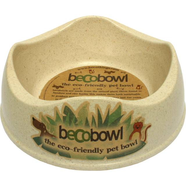 BecoBowl Beige S 500 ml - Miljövänlig Hundmatskål i Bambu (S (500 ml))