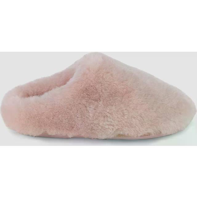 Just Sheepskin Louise Full Sheepskin Swept Back Mule Slipper - Rose, Rose, Size 4, Women