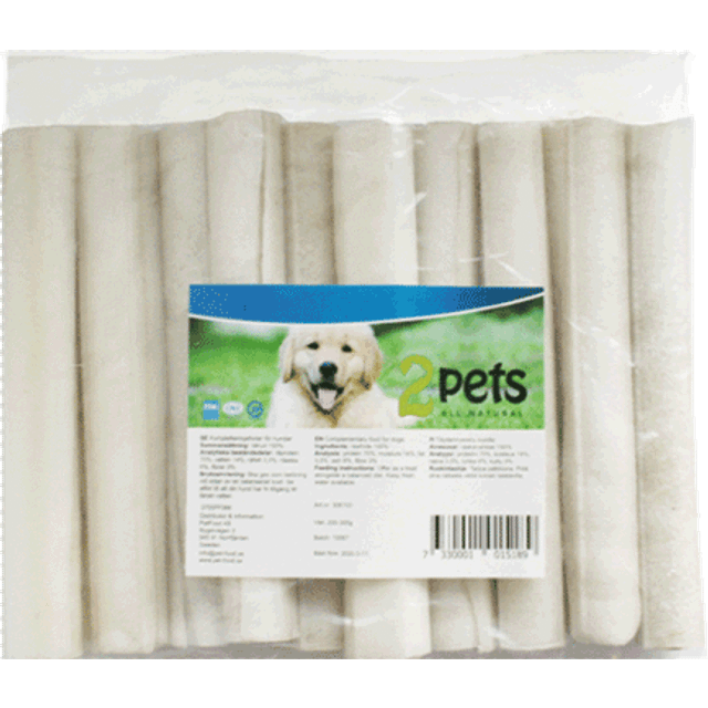 Tuggrulle vit för hund, 10-pack - 10-pack tuggrulle