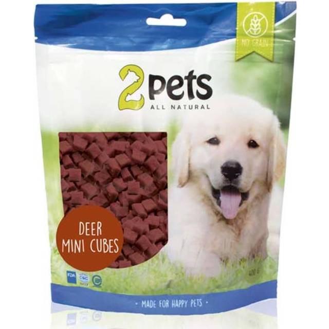 2Pets Dogsnack Hjort Minicubes, 100g - 100g
