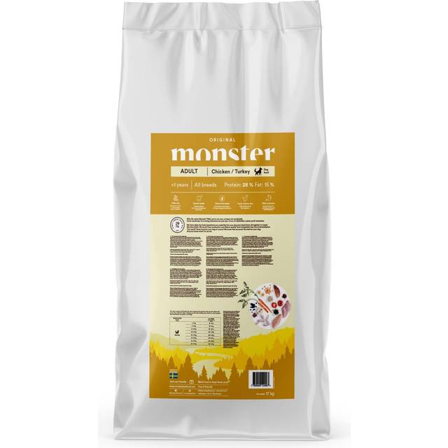 Monster Dog Original Adult Chicken/Turkey - Torrfoder Hund - 17 Kg