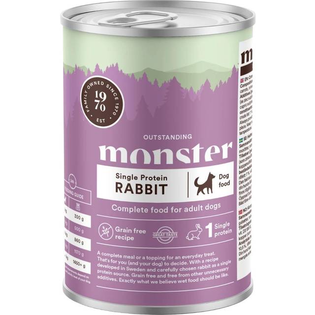 Monster Pet Food Dog Adult Single Rabbit Burk 400 g