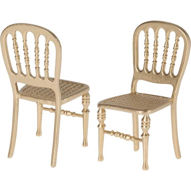 Maileg - Gold Chair - Mouse  - Leksaker - Gold - H8,5 x W8 cm
