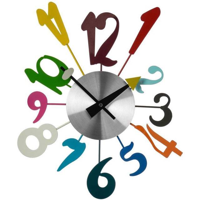 Orsina Franci Multi-Colour Funky Numbers Wall Clock