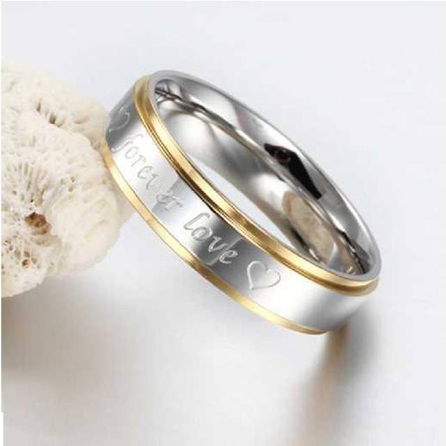 Elegant Two Tone 'Forever Love' Ring | Wowcher - Silver