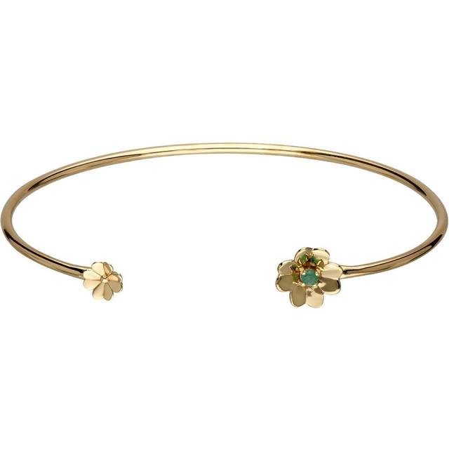 Gardenia Emerald Clover Bangle