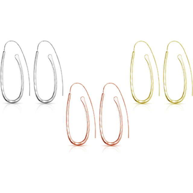 Sterling Silver Hammered Hoop Earrings