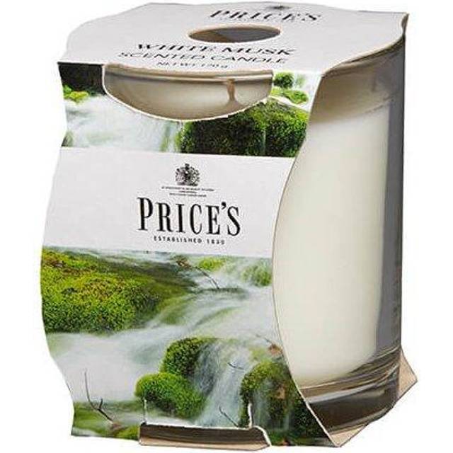 Price's Candles White Musk Scented candle in glass jar in cluster