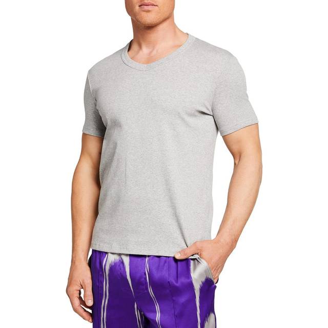Tom Ford, Topp, Herr, M, Bomull, V-ringad T-shirt - black (M)